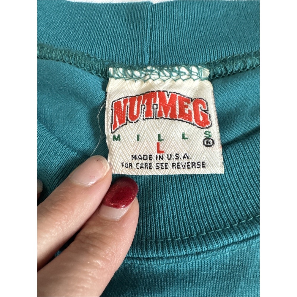 Vintage Miami Dolphins Nutmeg Mills Oversized Shirt Men's Large 1994 - Picture 11 of 14